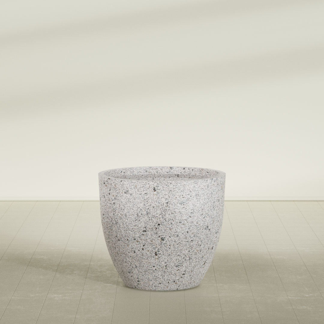 ProTone Fiberglass Premium Finish Tapered Round Planter - 44 in x 44 in x 39 in - StoneLight - Pearlstone - StoneLight - Pearlstone,44 in x 44 in x 39 in