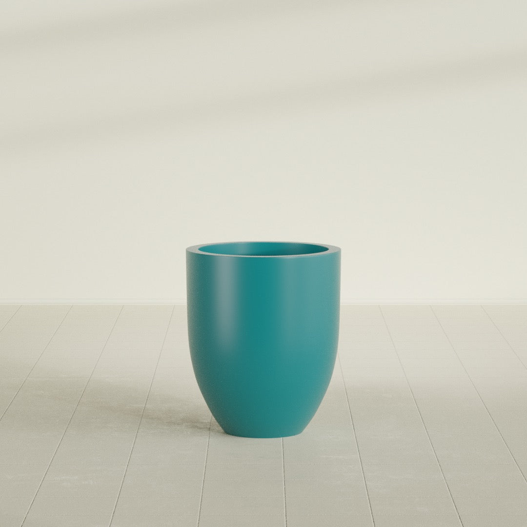 Valencia Medium Round Fiberglass Planter - 20 in x 20 in x 23 in - Satin Sea Foam - Satin Sea Foam,20 in x 20 in x 23 in