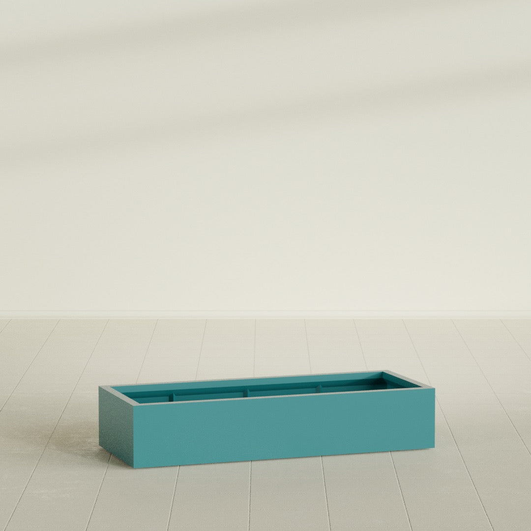 Antwerp Extra Large Long Rectangle Fiberglass Planter - 60 in x 24 in x 12 in - Satin Sea Foam - Satin Sea Foam,60 in x 24 in x 12 in