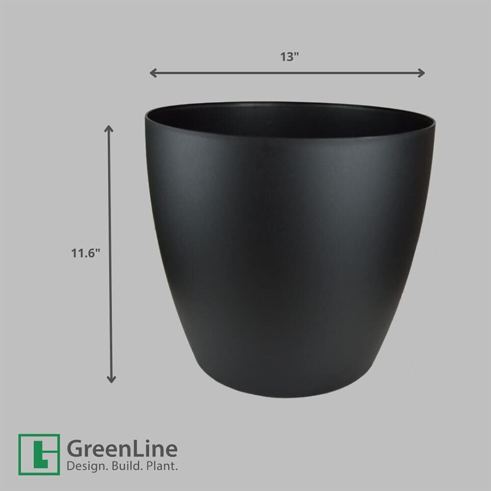 Harrison Small Round Plastic Planter - 13 in x 13 in x 11.6 in - Espresso Metallic - Espresso Metallic,13 in x 13 in x 11.6 in