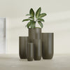 Saint Tropez Extra Large Tall Round Fiberglass Planter - 28 in x 28 in x 60 in - Matte Bronze - Matte Bronze,28 in x 28 in x 60 in