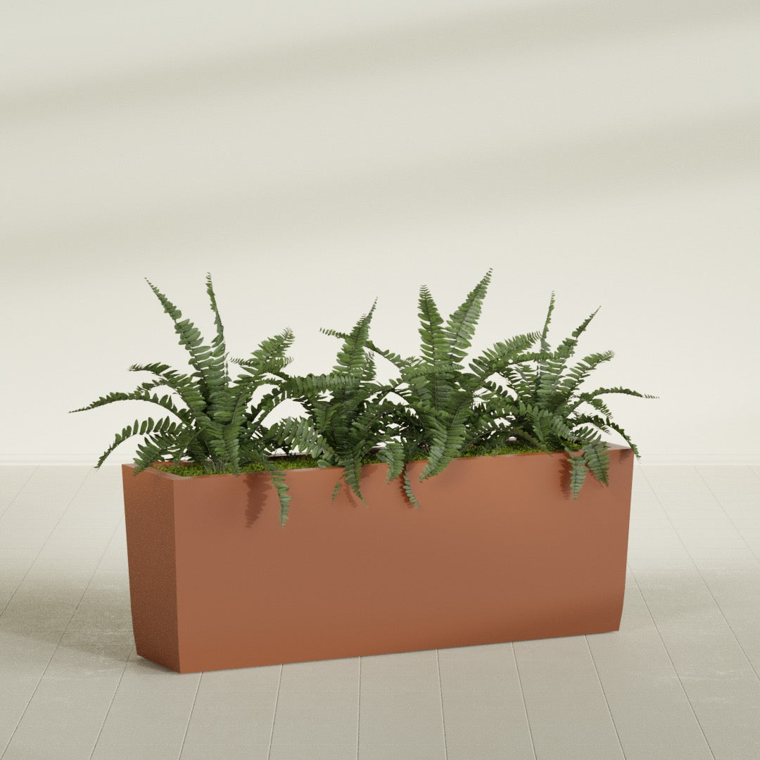 Panama Extra Large Long Rectangle Fiberglass Planter - 48 in x 12 in x 18 in - Matte Terracotta - Matte Terracotta,48 in x 12 in x 18 in