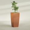 Toulan Extra Large Tall Tapered Square Fiberglass Planter - 28 in x 28 in x 60 in - Matte Terracotta - Matte Terracotta,28 in x 28 in x 60 in