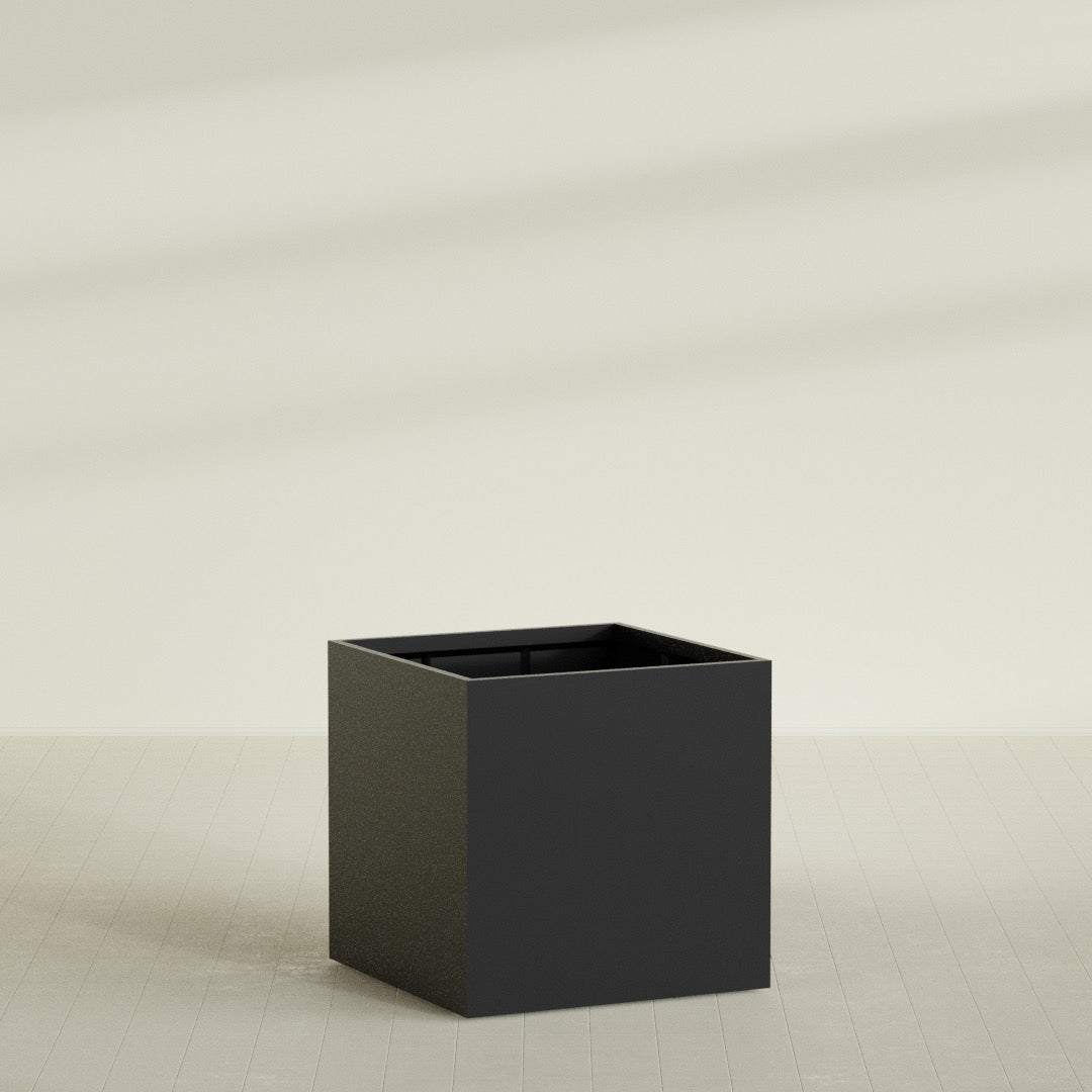 Montroy Extra Large Cube Square Fiberglass Planter - 48 in x 48 in x 48 in - Matte Black - Matte Black,48 in x 48 in x 48 in