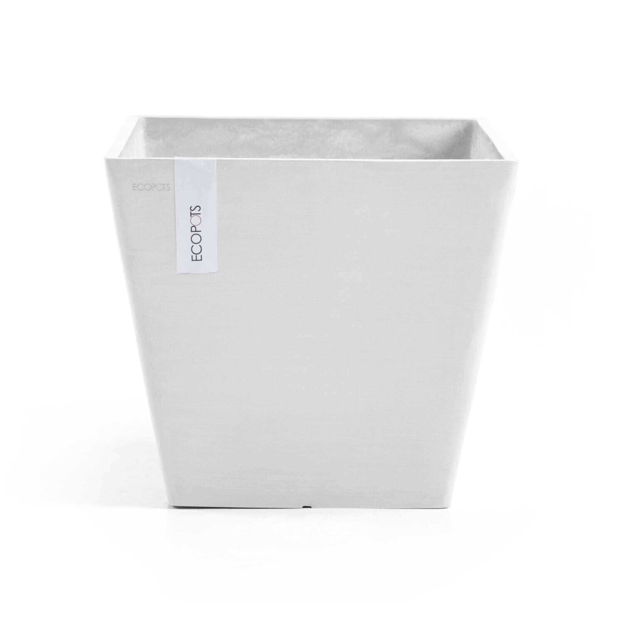 Rotterdam Small Square Planter - 11.75 in x 11.75 in x 10.25 in - Pure White - Pure White,11.75 in x 11.75 in x 10.25 in,Planter Only