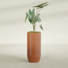 Saint Tropez Large Tall Round Fiberglass Planter - 20 in x 20 in x 43 in - Matte Terracotta - Matte Terracotta,20 in x 20 in x 43 in