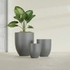 Valencia Large Round Fiberglass Planter - 27 in x 27 in x 31 in - Metallic Gunmetal - Metallic Gunmetal,27 in x 27 in x 31 in