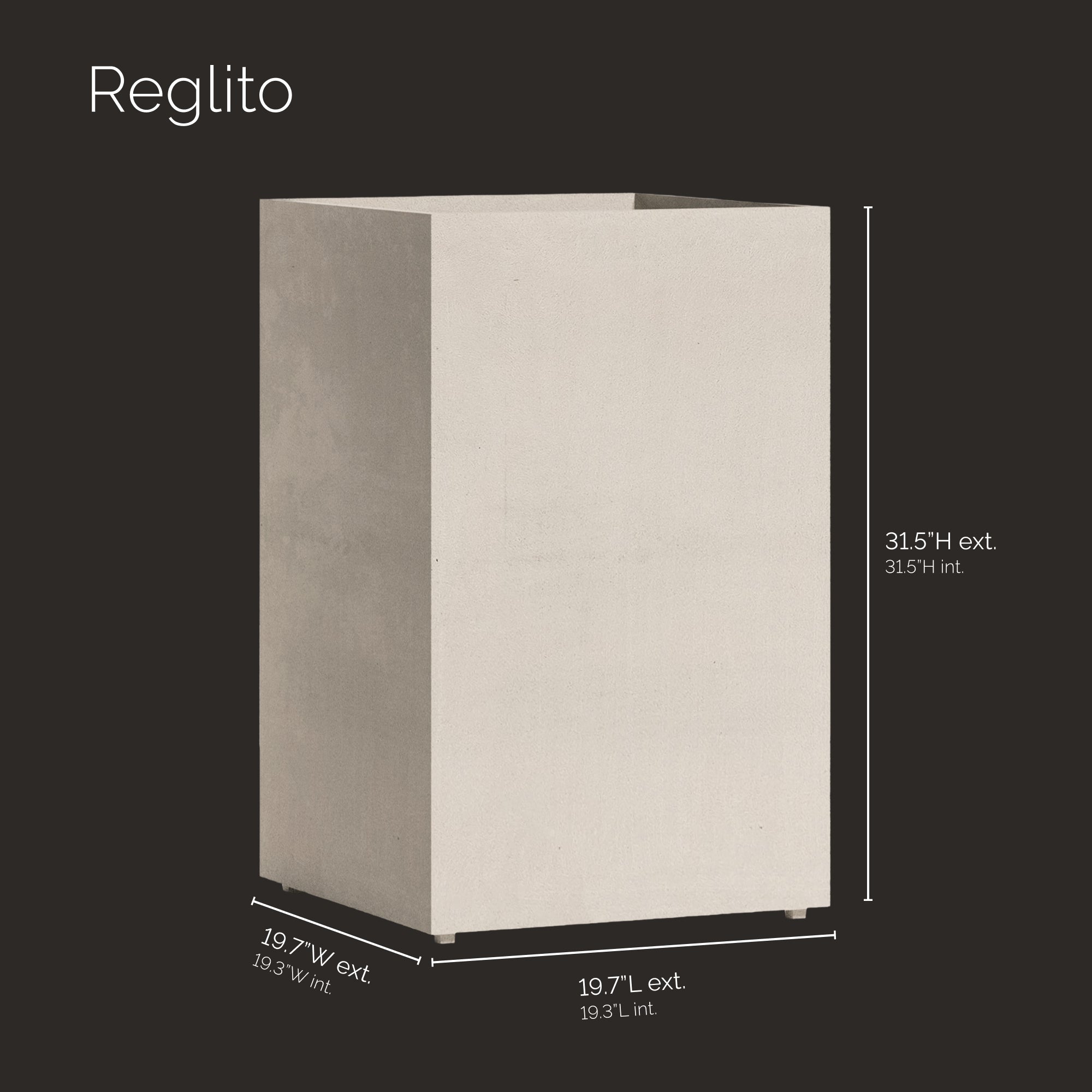 Reglito - 19.7in x 19.7in x 31.5in - Sand Stone - Sand Stone,19.75 in x 19.75 in x 31.5 in