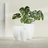 Alicante Small Round Fiberglass Planter - 15 in x 15 in x 21 in - Matte White - Matte White,15 in x 15 in x 21 in