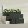 Miami Extra Large Narrow Rectangle Fiberglass Planter - 60 in x 12 in x 18 in - Matte Charcoal - Matte Charcoal,60 in x 12 in x 18 in