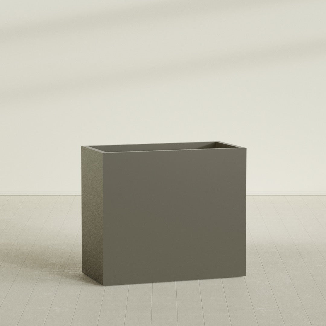 Darwin Extra Large Rectangle Fiberglass Planter - 48 in x 24 in x 42 in - Matte Bronze - Matte Bronze,48 in x 24 in x 42 in