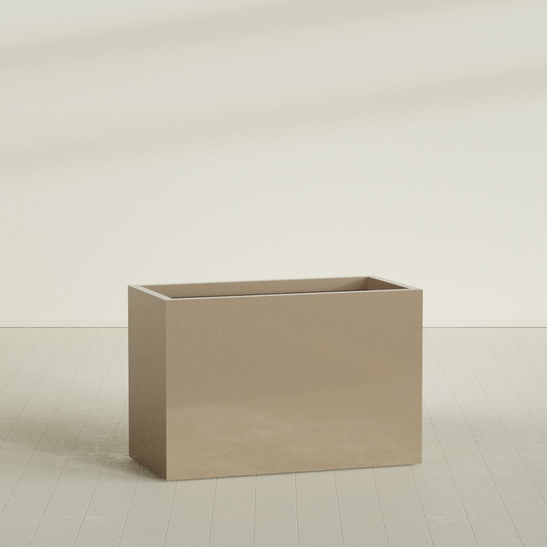 Brisbane Extra Large Long Rectangle Fiberglass Planter - 48 in x 24 in x 32 in - Metallic Gold - Metallic Gold,48 in x 24 in x 32 in