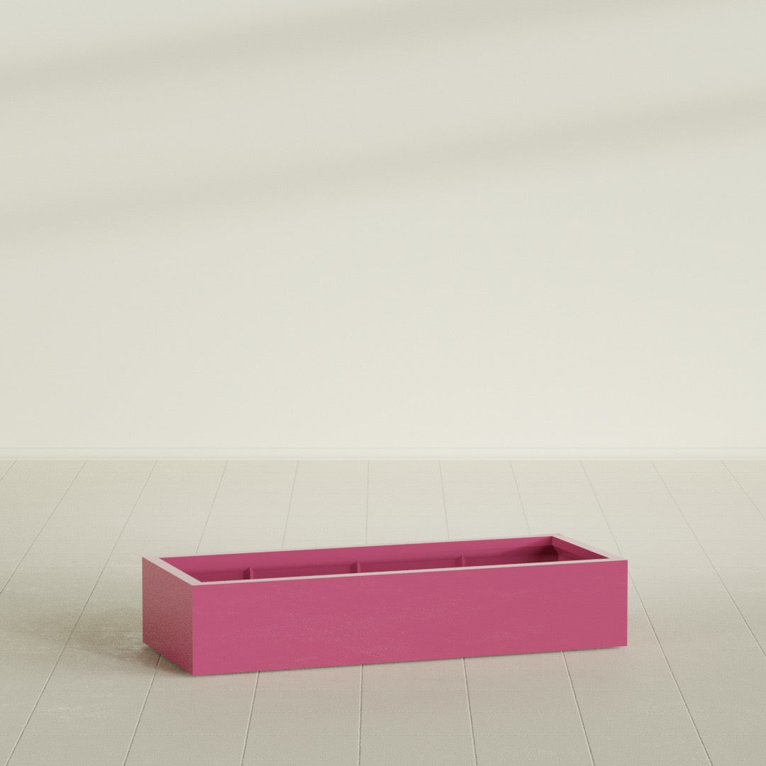 Antwerp Extra Large Long Rectangle Fiberglass Planter - 60 in x 24 in x 12 in - Gloss Pink Violet - Gloss Pink Violet,60 in x 24 in x 12 in