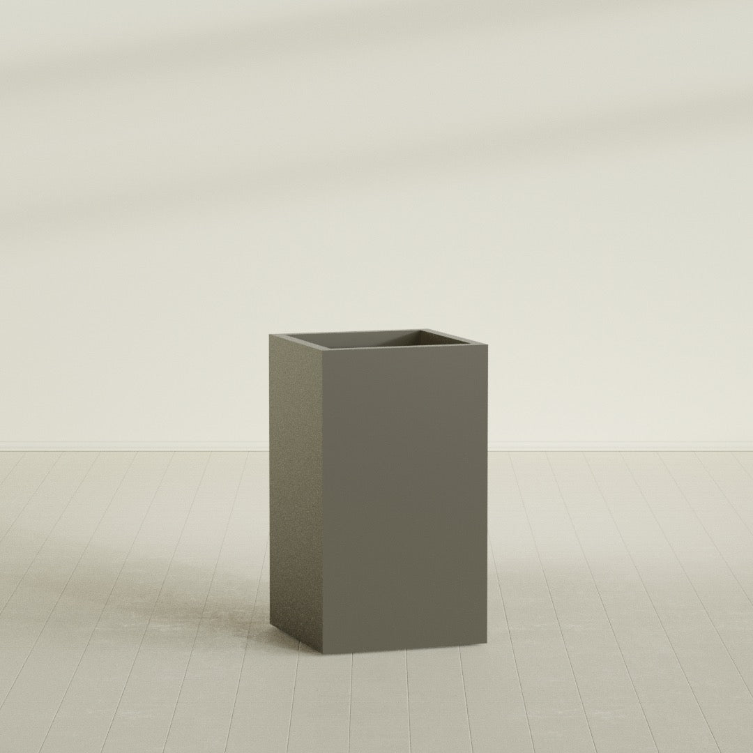 Darwin Large Tall Rectangle Fiberglass Planter - 24 in x 24 in x 42 in - Matte Bronze - Matte Bronze,24 in x 24 in x 42 in