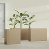 Milano Medium Narrow Rectangle Fiberglass Planter - 24 in x 10 in x 24 in - Metallic Gold - Metallic Gold,24 in x 10 in x 24 in