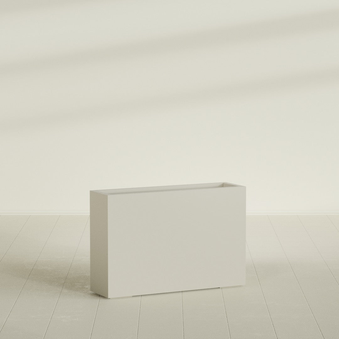 Milano Large Narrow Rectangle Fiberglass Planter - 36 in x 10 in x 24 in - Satin Beige - Satin Beige,36 in x 10 in x 24 in
