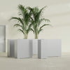Perth Extra Large Long Rectangle Fiberglass Planter - 48 in x 16 in x 42 in - Metallic Silver - Metallic Silver,48 in x 16 in x 42 in