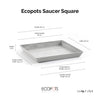 Small Square Saucer - 11 in x 11 in x 1.25 in - White Grey - White Grey,11 in x 11 in x 1.25 in