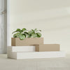Reade Small Tabletop Rectangle Fiberglass Planter - 14 in x 5 in x 4.3 in - Metallic Gold - Metallic Gold,14 in x 5 in x 4.3 in