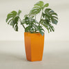 Toulan Large Tall Tapered Square Fiberglass Planter - 16 in x 16 in x 30 in - Gloss Tangerine - Gloss Tangerine,16 in x 16 in x 30 in