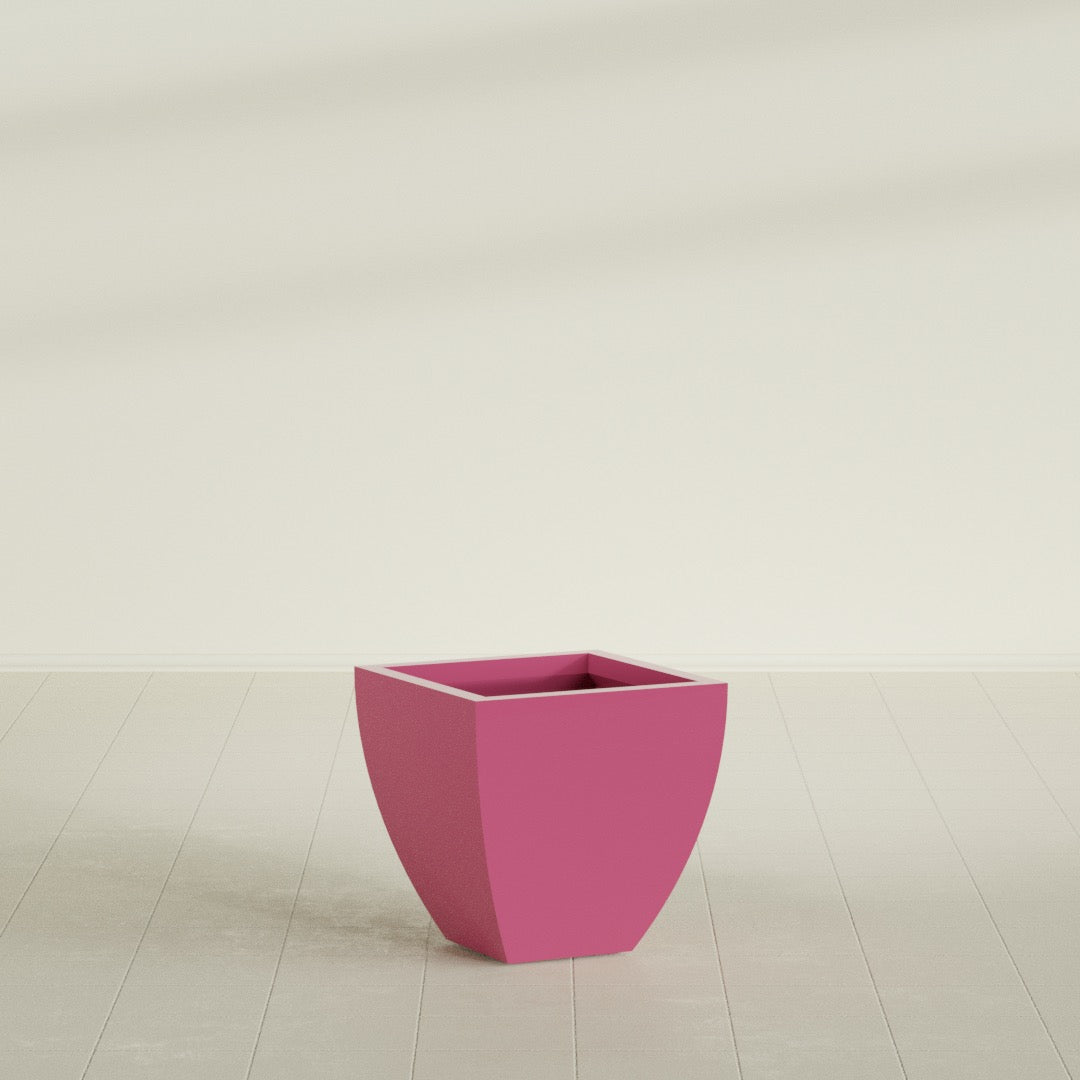 Lima Medium Tapered Square Fiberglass Planter - 20 in x 20 in x 20 in - Gloss Pink Violet - Gloss Pink Violet,20 in x 20 in x 20 in