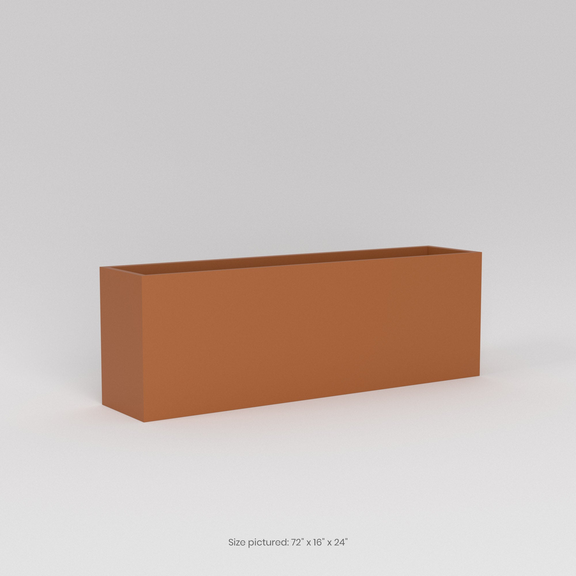 Tolga Medium Rectangle Fiberglass Planter - 16 in x 16 in x 24 in - Matte Terracotta - Matte Terracotta,16 in x 16 in x 24 in