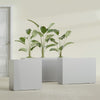 Milano Large Narrow Rectangle Fiberglass Planter - 36 in x 10 in x 24 in - Metallic Silver - Metallic Silver,36 in x 10 in x 24 in