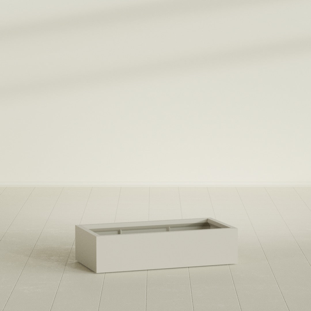 Antwerp Extra Large Long Rectangle Fiberglass Planter - 48 in x 24 in x 12 in - Satin Beige - Satin Beige,48 in x 24 in x 12 in