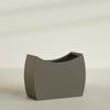 Seoul Extra Large Curved Abstract Fiberglass Planter - 48 in x 20 in x 36 in - Matte Bronze - Matte Bronze,48 in x 20 in x 36 in