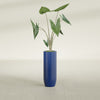 Saint Tropez Large Tall Round Fiberglass Planter - 12 in x 12 in x 32 in - Matte Cobalt Blue - Matte Cobalt Blue,12 in x 12 in x 32 in
