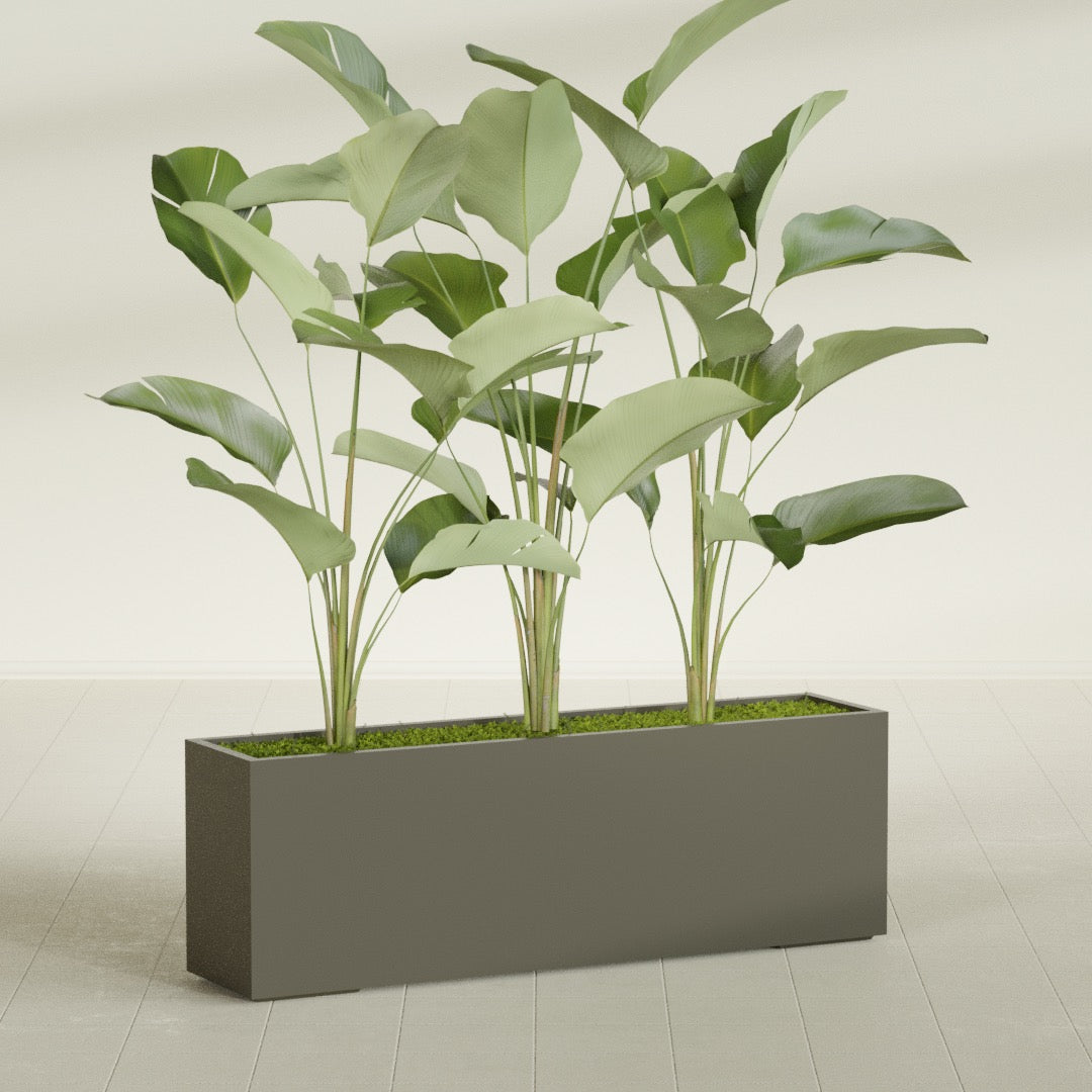 Tolga Extra Large Long Rectangle Fiberglass Planter - 72 in x 16 in x 24 in - Matte Bronze - Matte Bronze,72 in x 16 in x 24 in
