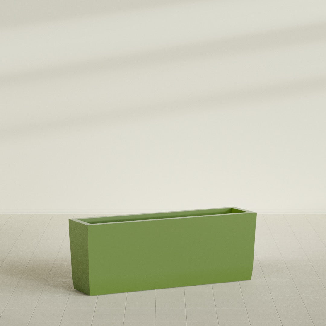 Panama Extra Large Long Rectangle Fiberglass Planter - 48 in x 12 in x 18 in - Satin Green - Satin Green,48 in x 12 in x 18 in