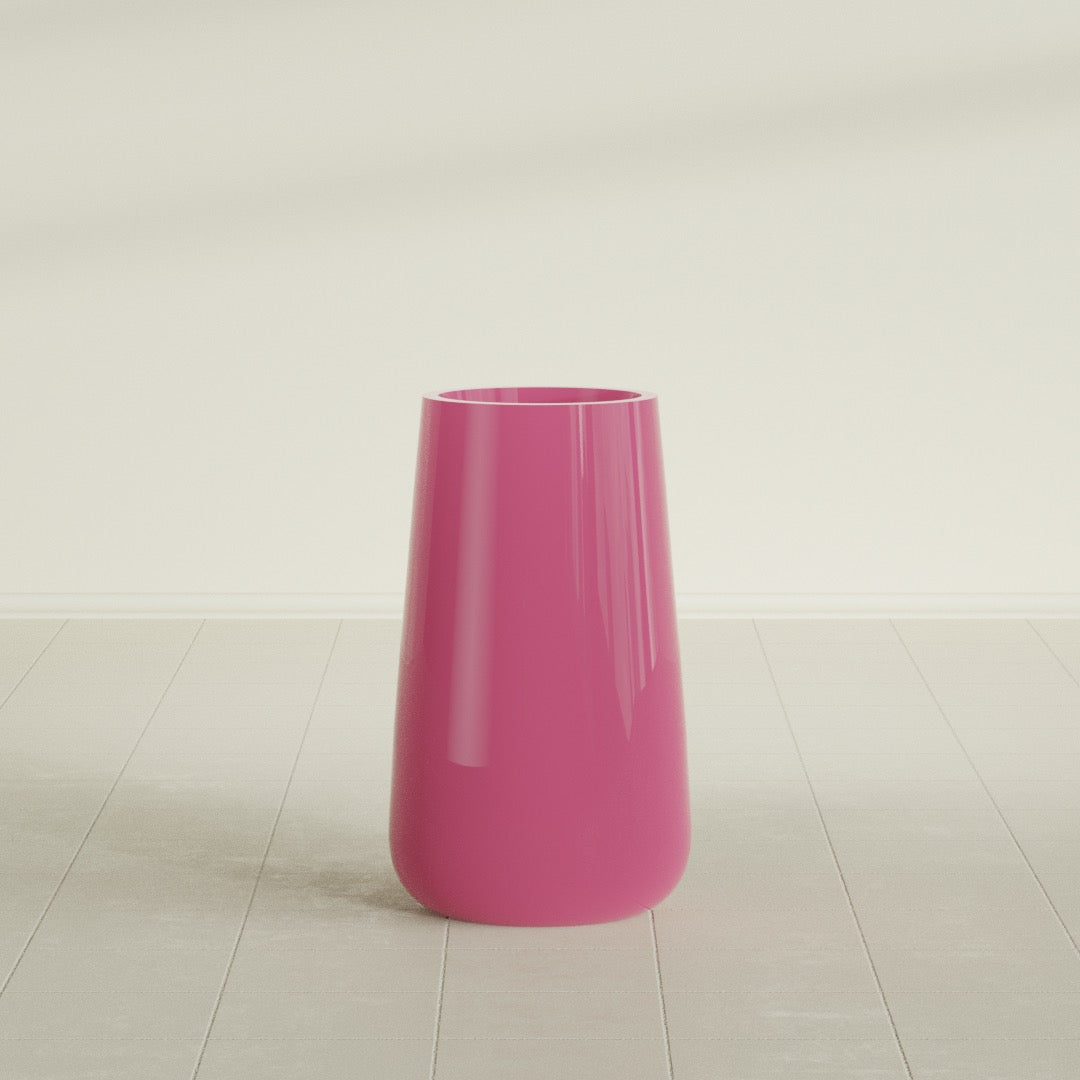 Saigon Large Tapered Round Planter - 16 in x 21 in x 36 in - Gloss Pink Violet - Gloss Pink Violet,16.4 in x 20.7 in x 36 in