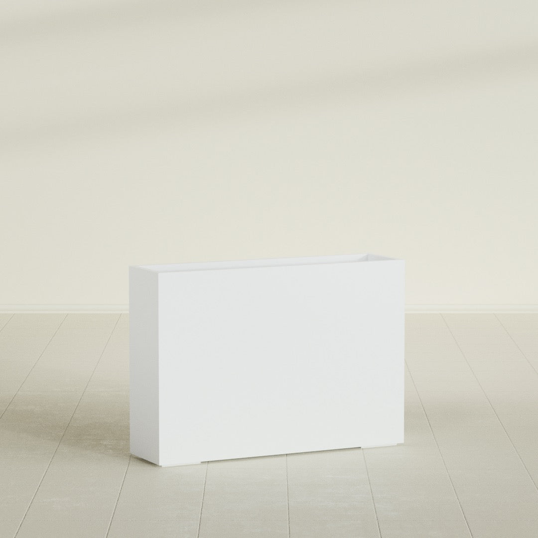Perth Extra Large Long Rectangle Fiberglass Planter - 60 in x 16 in x 42 in - Matte White - Matte White,60 in x 16 in x 42 in