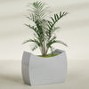 Seoul Extra Large Curved Abstract Fiberglass Planter - 48 in x 20 in x 36 in - Metallic Silver - Metallic Silver,48 in x 20 in x 36 in