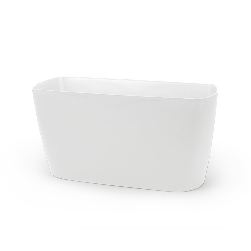 Stockton Medium Tapered Rectangle Plastic Planter - 29 in x 11.5 in x 15 in - White - White,29 in x 11.5 in x 15 in