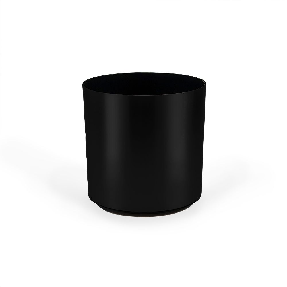 Small Round Metallic Plastic Planter - 16 in x 16 in x 16 in - Brushed Flat Black - Brushed Flat Black,16 in x 16 in x 16 in - Brushed Flat Black,16 in x 16 in x 16 in