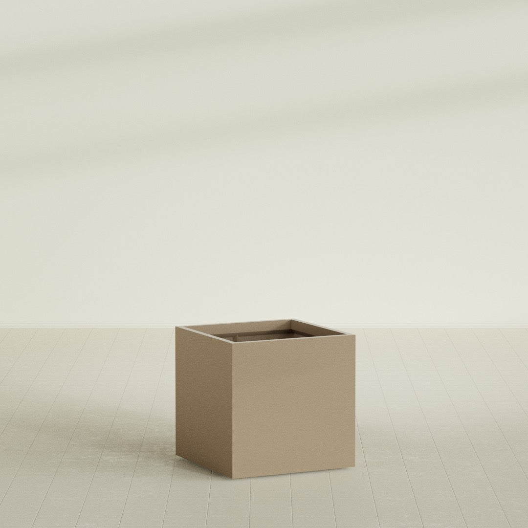 Montroy Large Cube Square Fiberglass Planter - 32 in x 32 in x 32 in - Metallic Gold - Metallic Gold,32 in x 32 in x 32 in