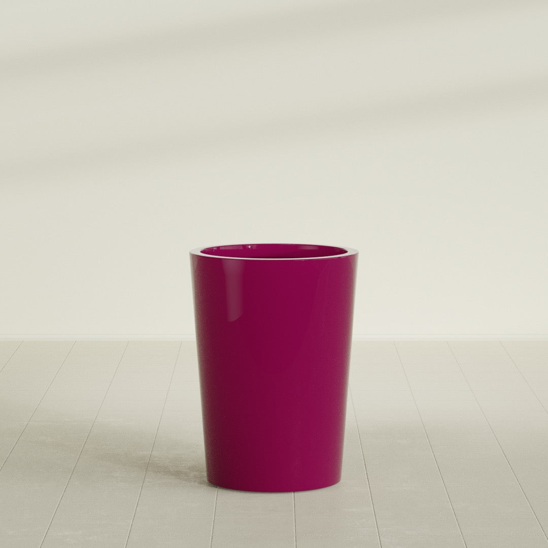 Tegel Large Round Fiberglass Planter - 22 in x 22 in x 30 in - Gloss Eggplant - Gloss Eggplant,22 in x 22 in x 30 in