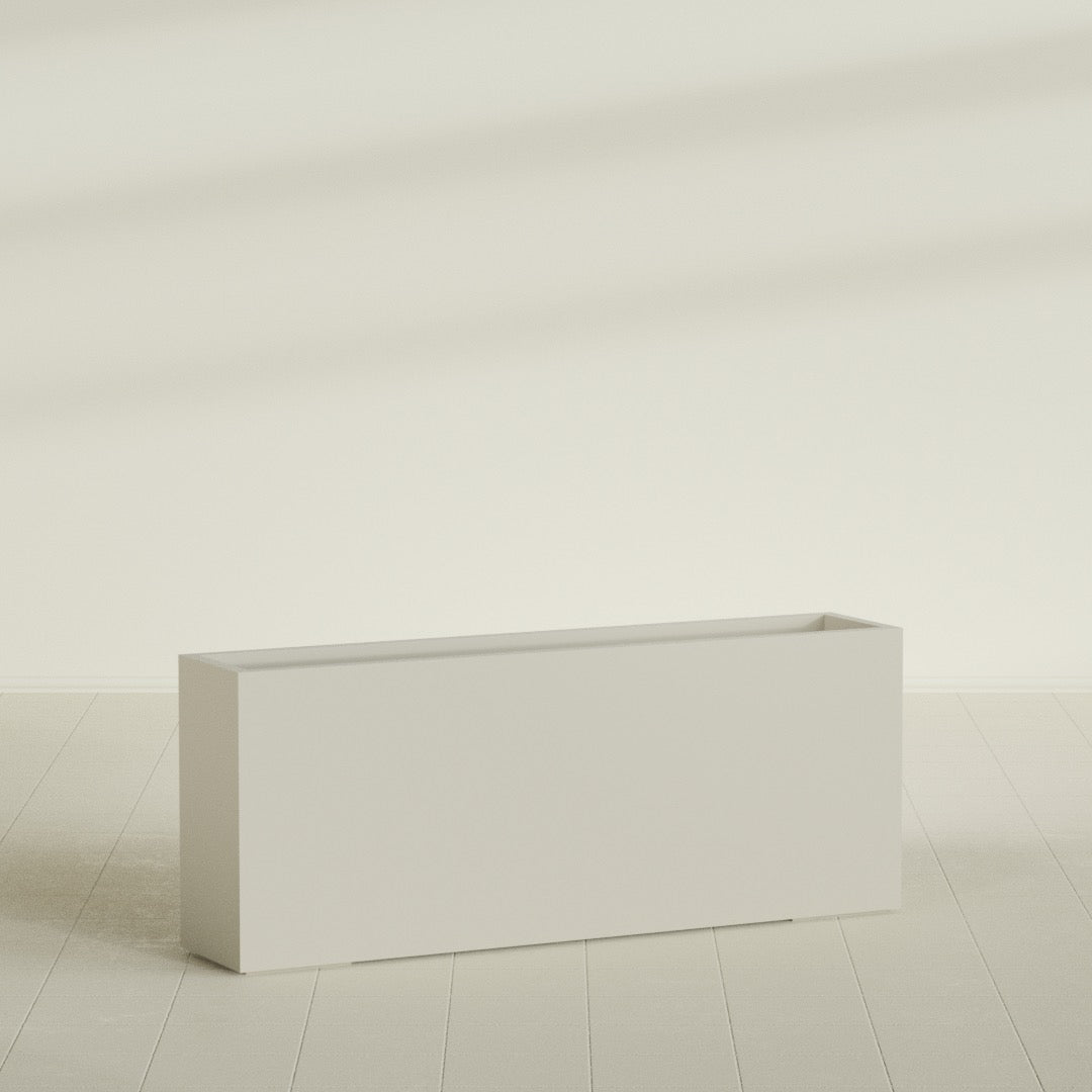 Hollywood Extra Large Narrow Rectangle Fiberglass Planter - 60 in x 12 in x 24 in - Satin Beige - Satin Beige,60 in x 12 in x 24 in