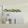 Miami Small Rectangle Fiberglass Planter - 12 in x 12 in x 18 in - Metallic Silver - Metallic Silver,12 in x 12 in x 18 in