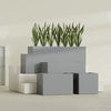 Granada Extra Large Long Rectangle Fiberglass Planter - 60 in x 24 in x 24 in - Metallic Gunmetal - Metallic Gunmetal,60 in x 24 in x 24 in