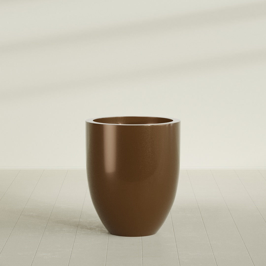 Valencia Large Round Fiberglass Planter - 27 in x 27 in x 31 in - Metallic Bronze - Metallic Bronze,27 in x 27 in x 31 in