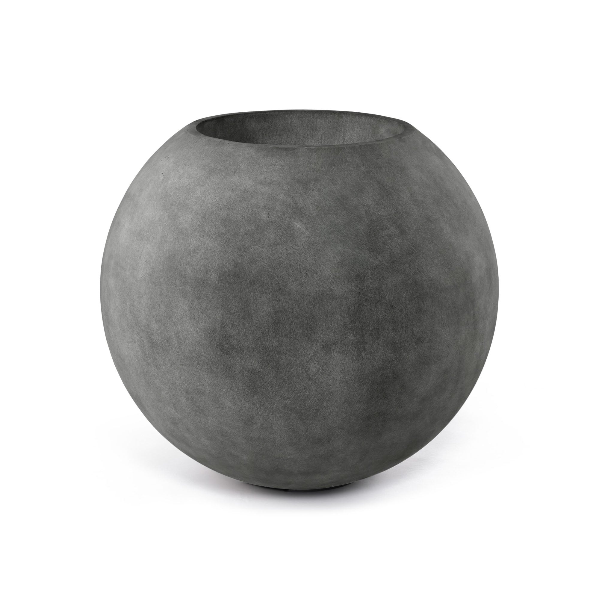 Orbo Large Planter – Fiberglass Indoor/Outdoor and Weather-Resistant Globe Planter (Grey Stone, 35.5" D x 31.3" H) - Grey Stone,35.4 in diam. x 31.3 in