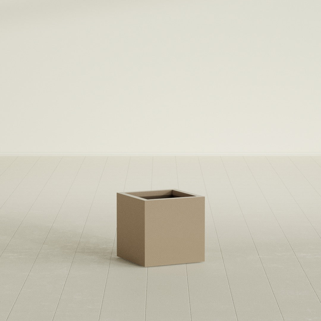 Montroy Small Cube Square Fiberglass Planter - 16 in x 16 in x 16 in - Metallic Gold - Metallic Gold,16 in x 16 in x 16 in