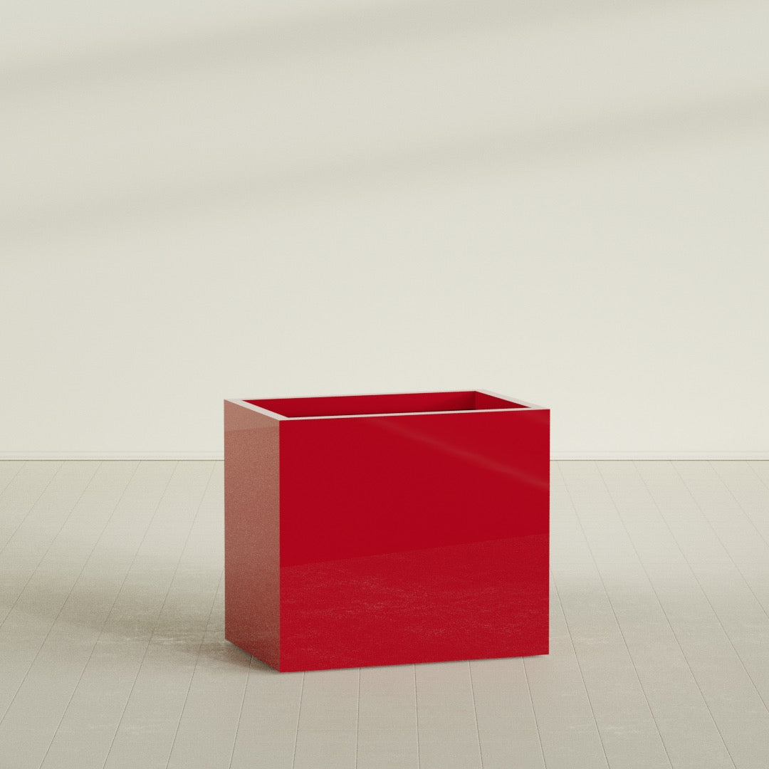 Brisbane Large Rectangle Fiberglass Planter - 36 in x 24 in x 32 in - Gloss Red - Gloss Red,36 in x 24 in x 32 in