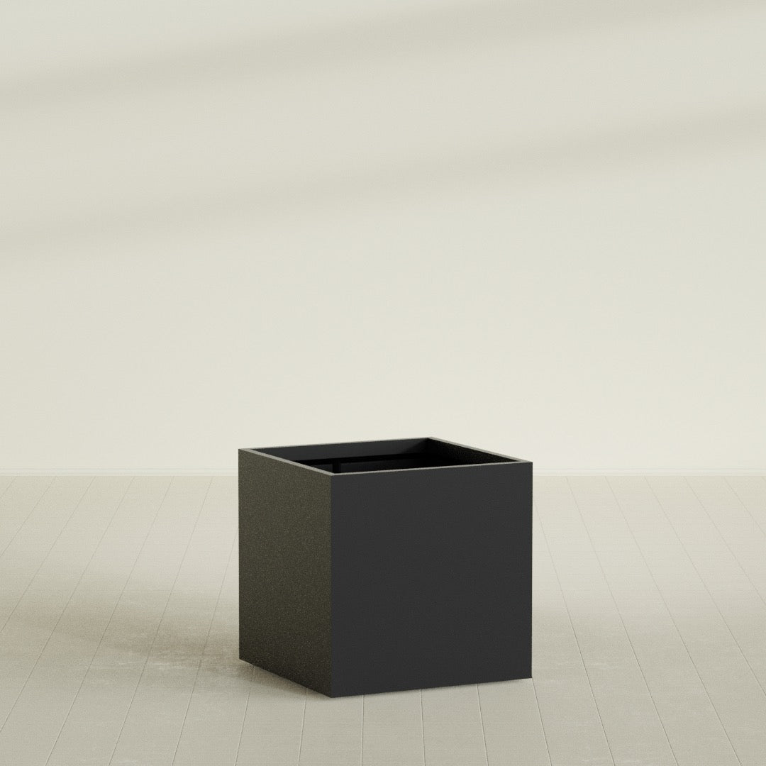 Montroy Large Cube Square Fiberglass Planter - 36 in x 36 in x 36 in - Matte Black - Matte Black,36 in x 36 in x 36 in