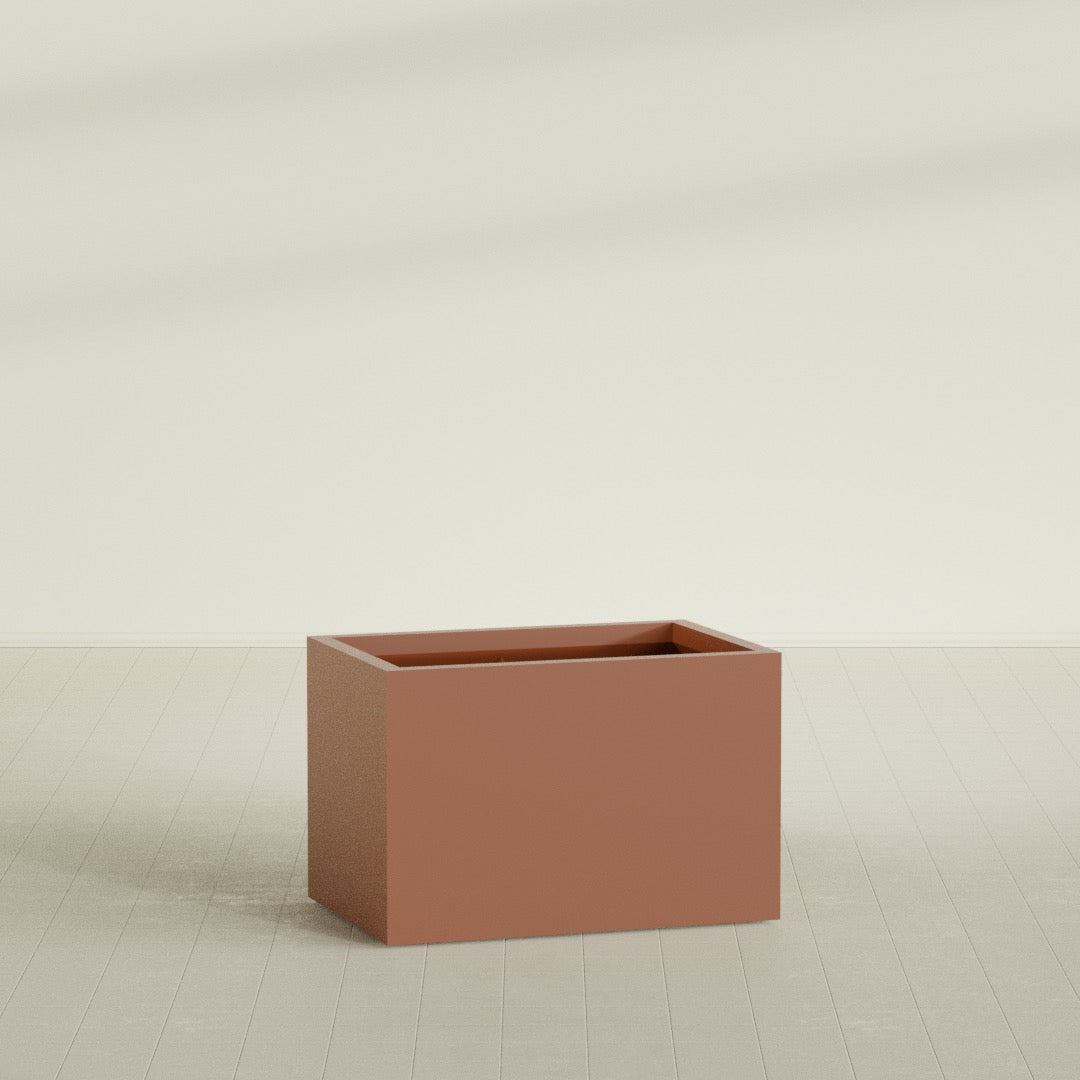 Granada Large Rectangle Fiberglass Planter - 36 in x 24 in x 24 in - Matte Terracotta - Matte Terracotta,36 in x 24 in x 24 in