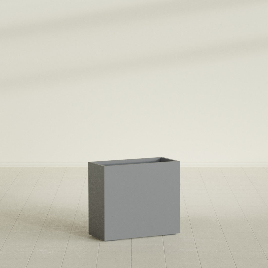 Potsdam Large Rectangle Fiberglass Planter - 36 in x 16 in x 32 in - Metallic Gunmetal - Metallic Gunmetal,36 in x 16 in x 32 in