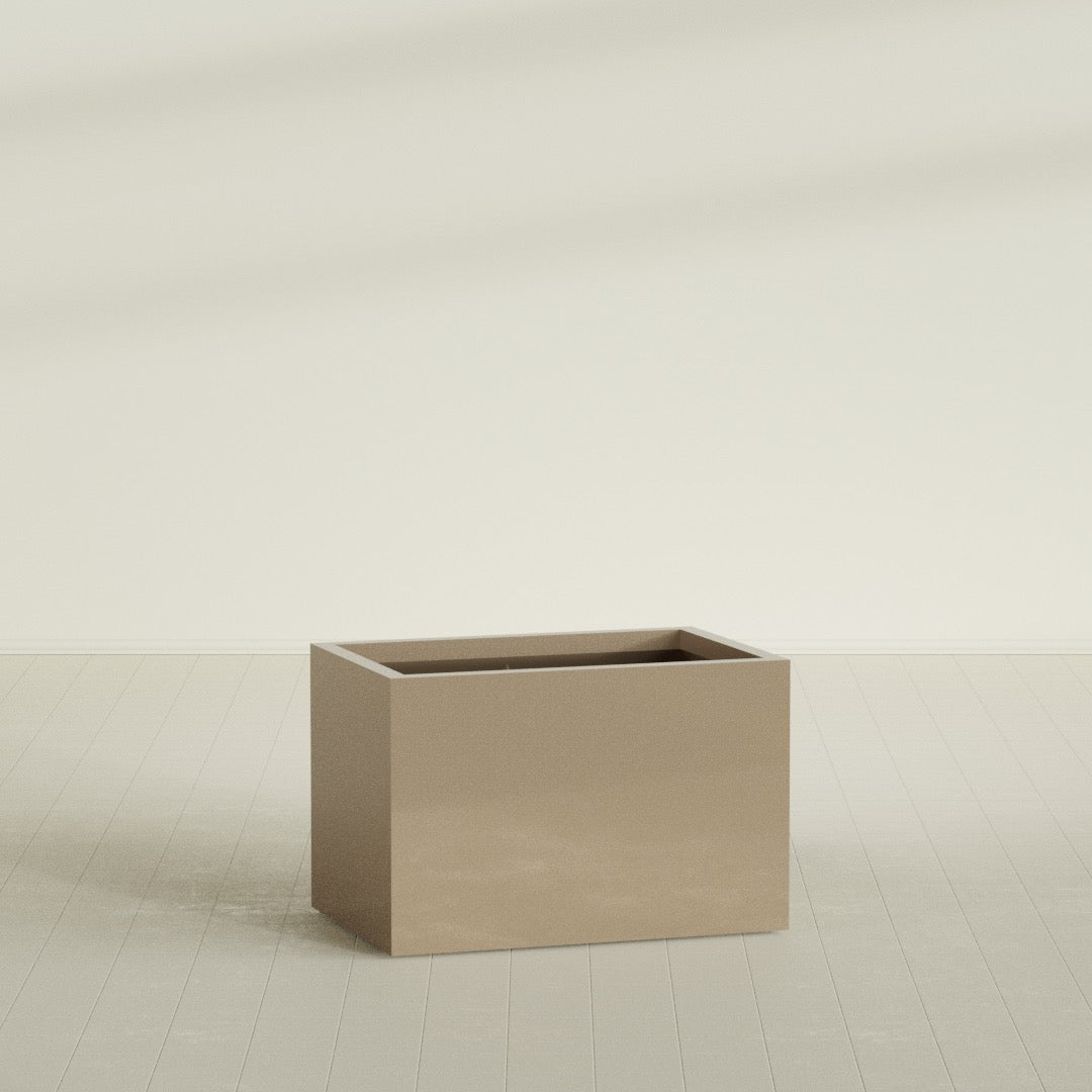 Granada Large Rectangle Fiberglass Planter - 36 in x 24 in x 24 in - Metallic Gold - Metallic Gold,36 in x 24 in x 24 in